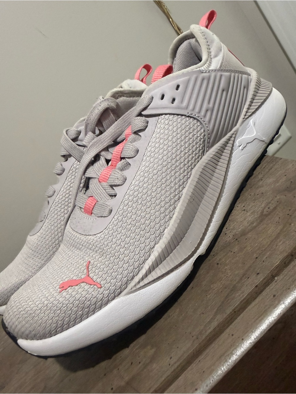Puma Women’s Light Gray and Pink Performance Sneakers